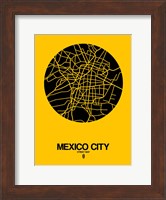 Mexico City Street Map Yellow Fine Art Print