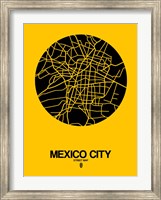 Mexico City Street Map Yellow Fine Art Print