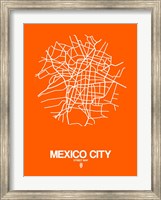 Mexico City Street Map Orange Fine Art Print