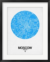 Moscow Street Map Blue Fine Art Print