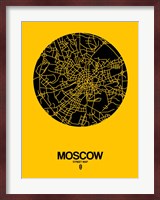 Moscow Street Map Yellow Fine Art Print