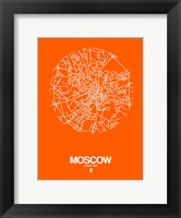 Moscow Street Map Orange Fine Art Print