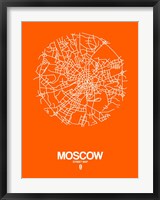 Moscow Street Map Orange Fine Art Print