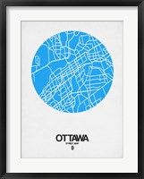 Ottawa Street Map Blue Fine Art Print