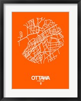 Ottawa Street Map Orange Fine Art Print