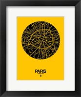 Paris Street Map Yellow Fine Art Print