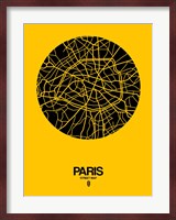 Paris Street Map Yellow Fine Art Print