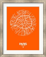 Paris Street Map Orange Fine Art Print