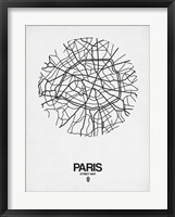 Paris Street Map White Fine Art Print