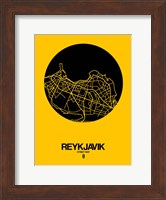 Reykjavik Street Map Yellow Fine Art Print
