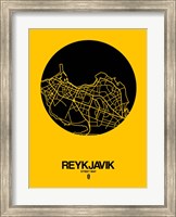 Reykjavik Street Map Yellow Fine Art Print