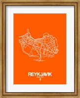 Reykjavik Street Map Orange Fine Art Print