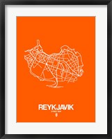 Reykjavik Street Map Orange Fine Art Print