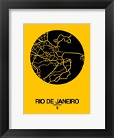 Rio de Janeiro Street Map Yellow Fine Art Print