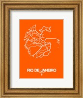 Rio de Janeiro Street Map Orange Fine Art Print