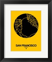 San Francisco Street Map Yellow Fine Art Print
