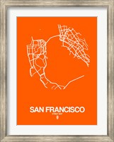 San Francisco Street Map Orange Fine Art Print