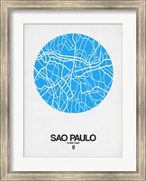 Sao Paulo Street Map Blue Fine Art Print