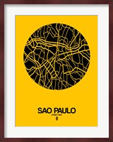 Sao Paulo Street Map Yellow Fine Art Print