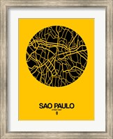 Sao Paulo Street Map Yellow Fine Art Print