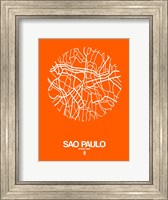 Sao Paulo Street Map Orange Fine Art Print