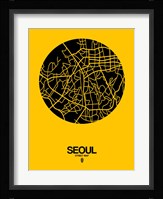 Seoul Street Map Yellow Fine Art Print