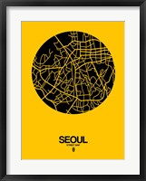 Seoul Street Map Yellow Fine Art Print