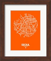 Seoul Street Map Orange Fine Art Print
