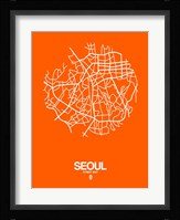 Seoul Street Map Orange Fine Art Print
