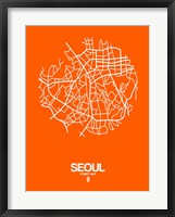 Seoul Street Map Orange Fine Art Print