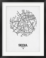 Seoul Street Map White Fine Art Print