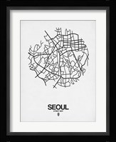 Seoul Street Map White Fine Art Print