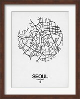 Seoul Street Map White Fine Art Print