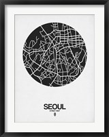 Seoul Street Map Black on White Fine Art Print