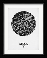 Seoul Street Map Black on White Fine Art Print