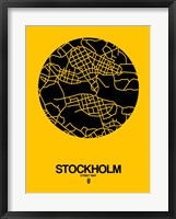 Stockholm Street Map Yellow Fine Art Print