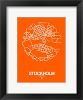 Stockholm Street Map Orange Fine Art Print