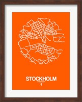 Stockholm Street Map Orange Fine Art Print