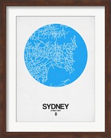 Sydney Street Map Blue Fine Art Print