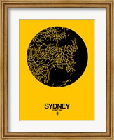 Sydney Street Map Yellow Fine Art Print