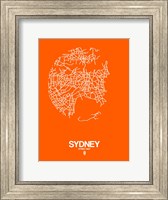 Sydney Street Map Orange Fine Art Print