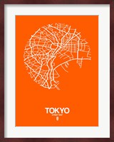 Tokyo Street Map Orange Fine Art Print