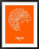 Tokyo Street Map Orange Fine Art Print