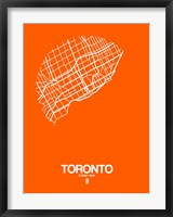 Toronto Street Map Orange Fine Art Print