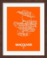 Vancouver Street Map Orange Fine Art Print