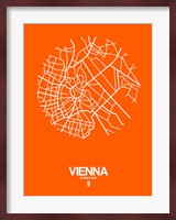 Vienna Street Map Orange Fine Art Print