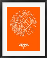 Vienna Street Map Orange Fine Art Print