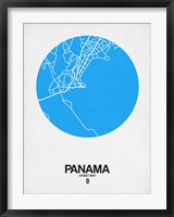 Panama Street Map Blue Fine Art Print