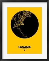 Panama Street Map Yellow Fine Art Print