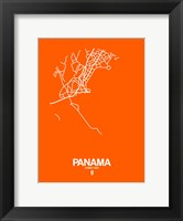 Panama Street Map Orange Fine Art Print